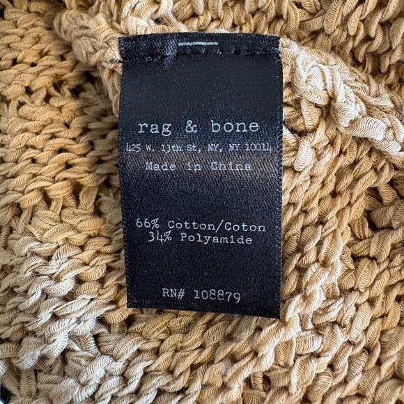 rag & bone Cardigan - Shag Loop Crop - Khaki Boho Knit - Designer - Size L - Picture 5 of 6